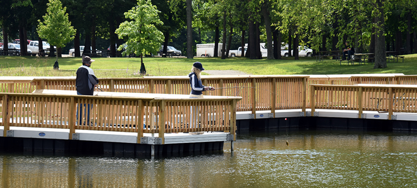 Fishing at Addison Oaks park